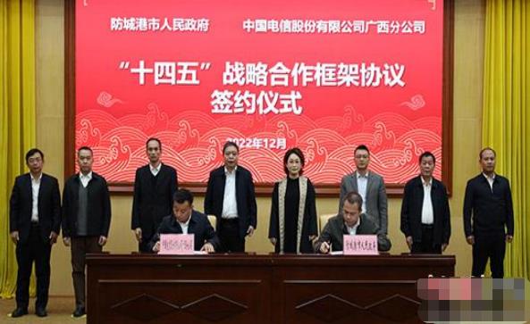 广西电信与防城港政府签署协议 以数字化推动当地发展